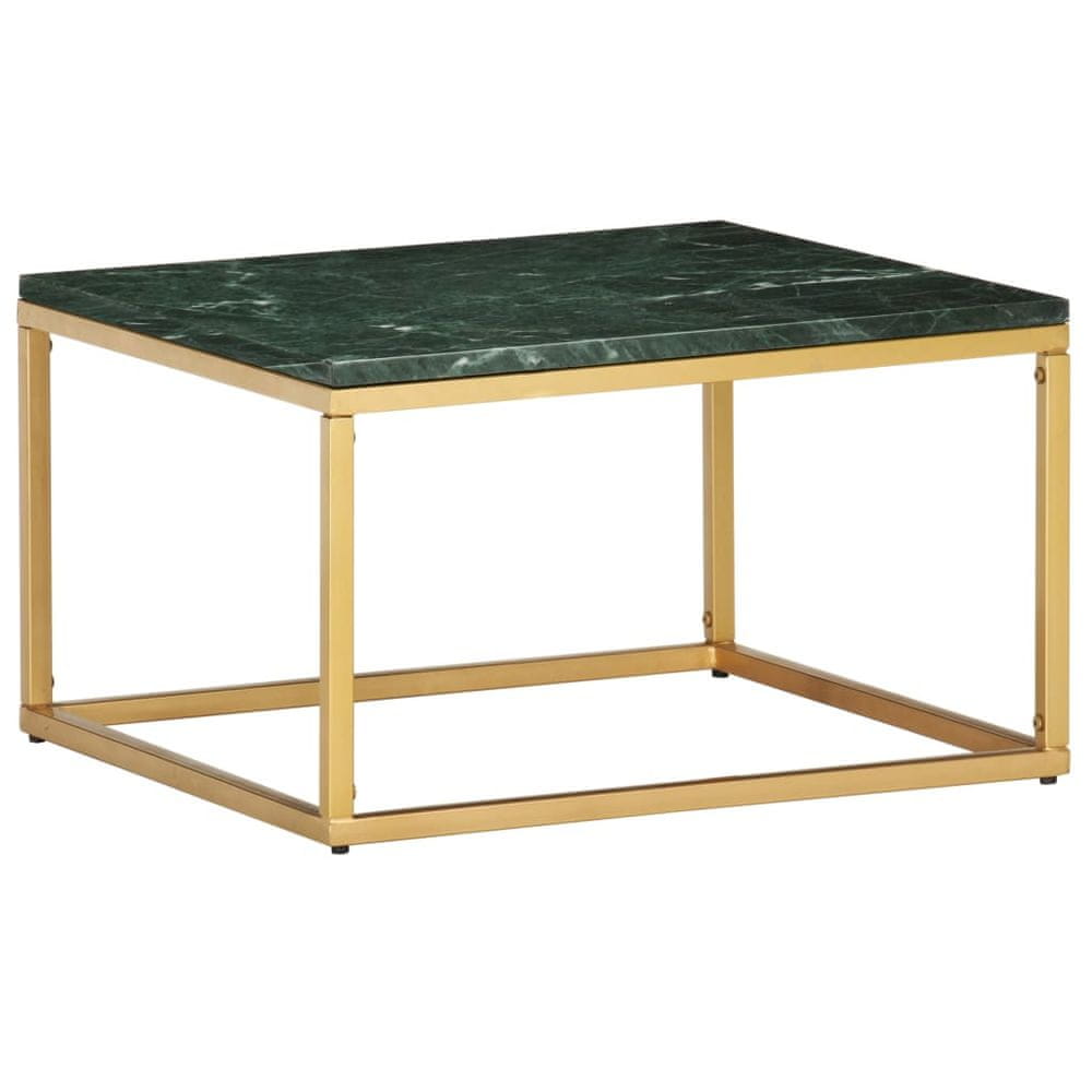 Petromila vidaXL Konferenčný stolík zelený 60x60x35 cm pravý kameň s mramorovou textúrou 
